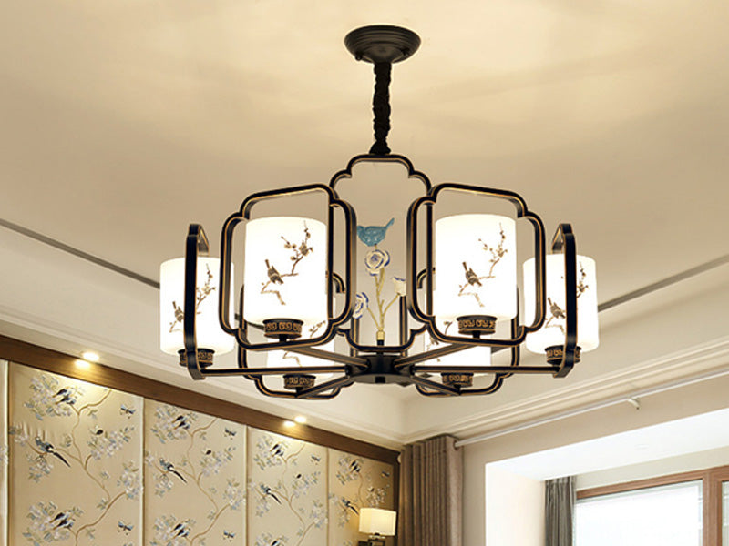 6-Light Ceramic Bird Chandelier