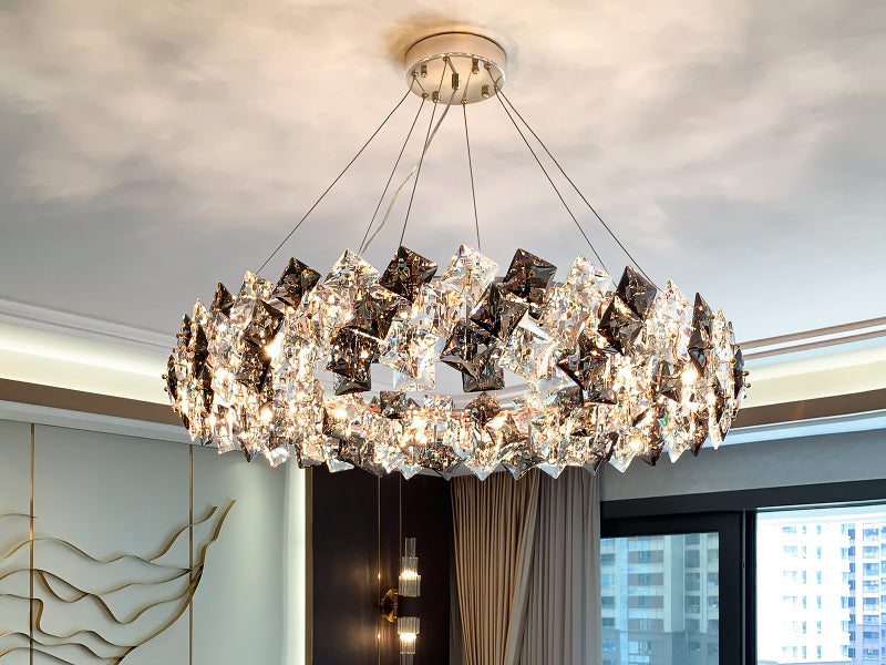 Crystal Diamond-Design Pendant Light, 800 mm