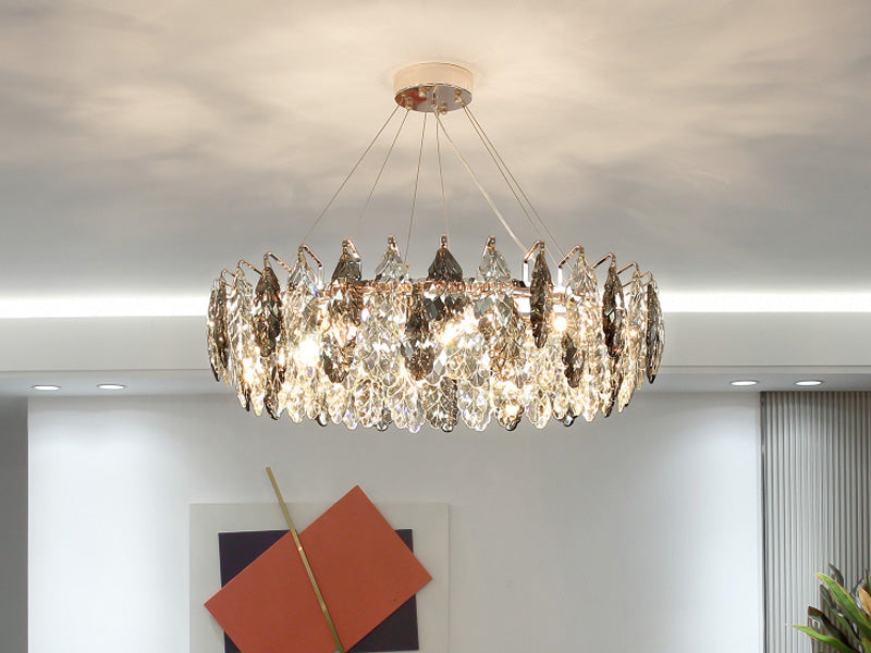 Gold-Tone Crystal Chandelier