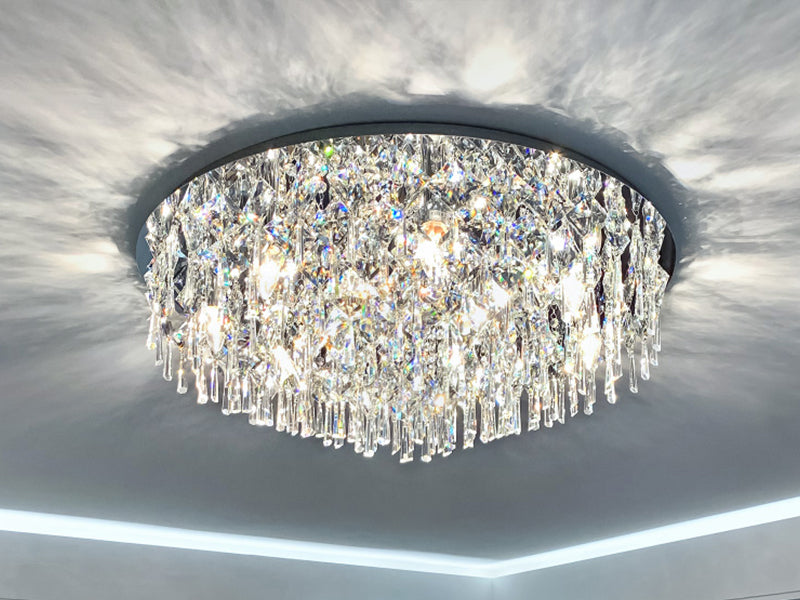 Chrome Crystal Ceiling Light, 800 mm