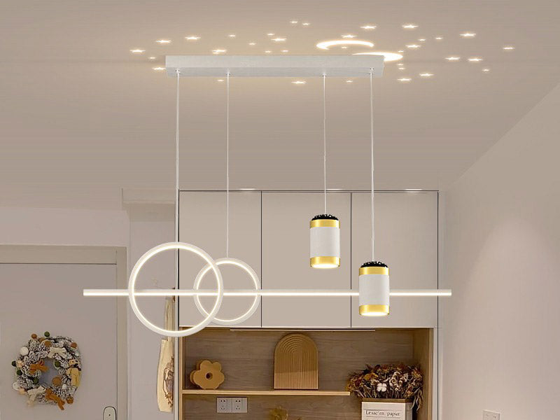 White Linear Pendant Light, 1000 mm