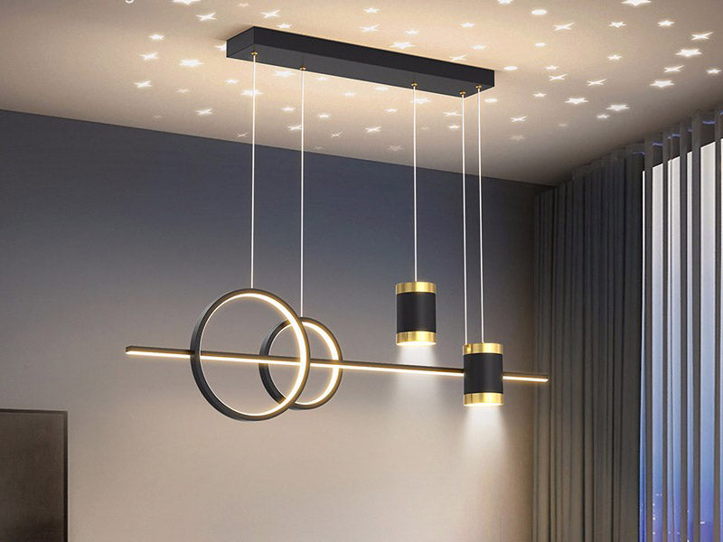 Black Linear Pendant Light, 1000 mm