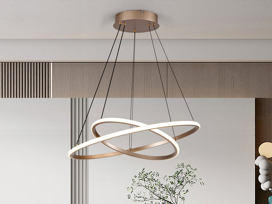 Light-Gold Two-Ring Pendant