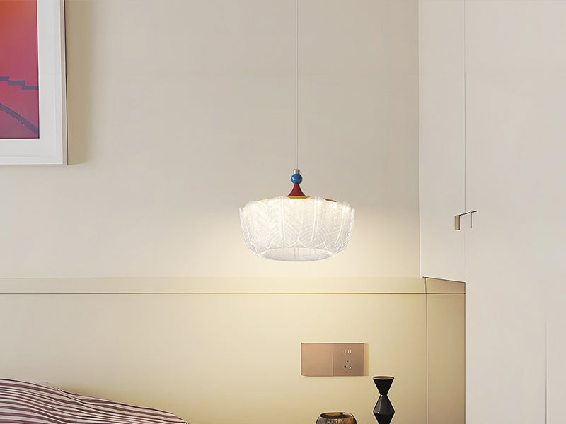Colourful Leaf-Pattern Pendant Light