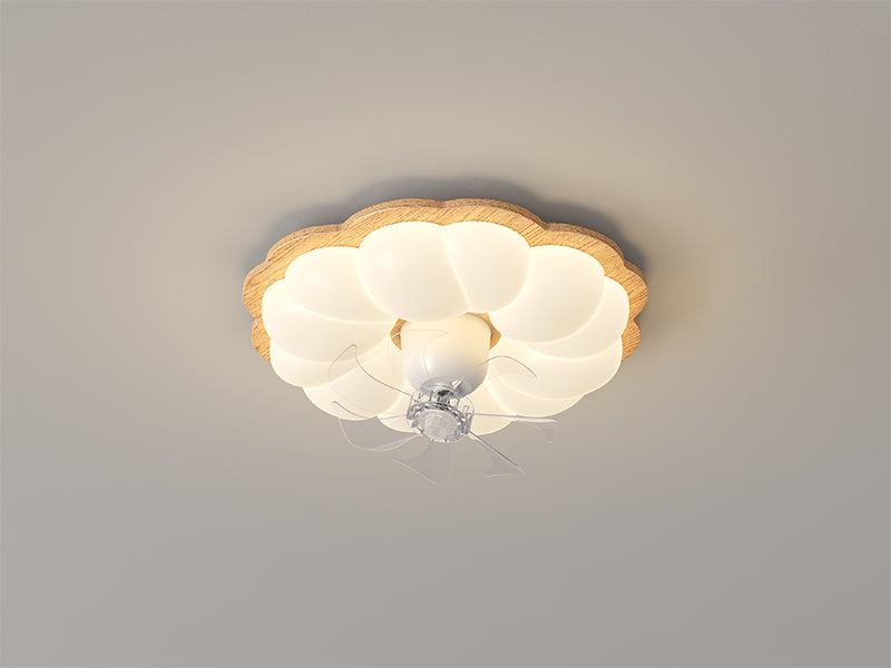 Natural Heart-Petal Ceiling Fan Light