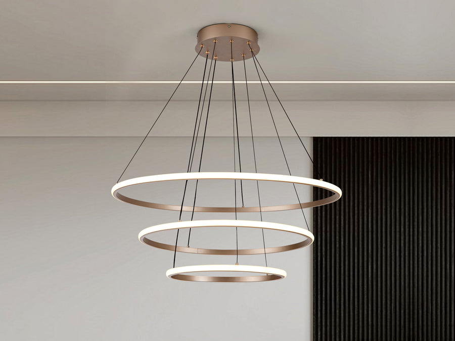 Light-Gold Three-Ring Pendant