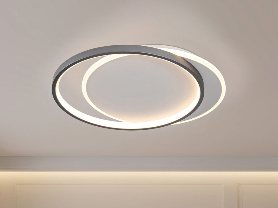 Gray-White Round Ceiling Light