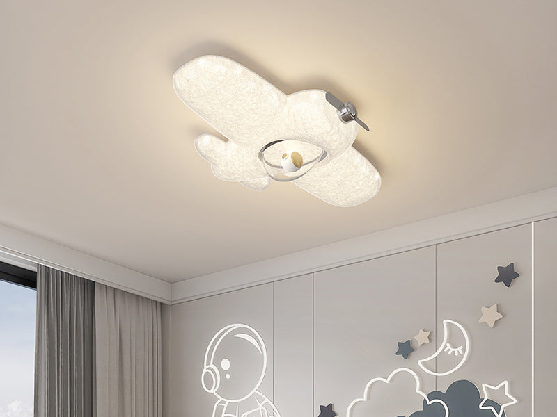 Chrome Airplane Ceiling Light