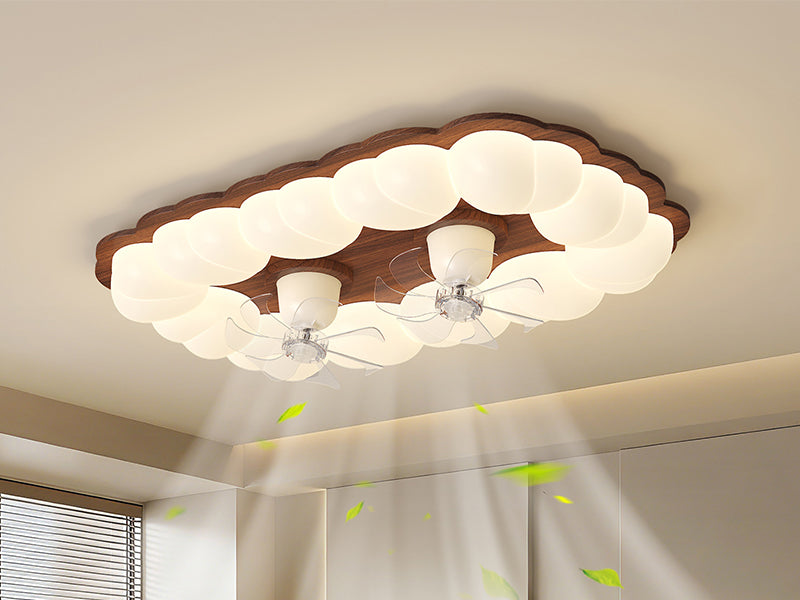 Walnut Heart Twin-Fan Light