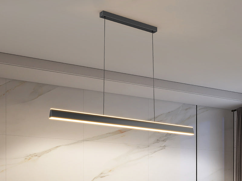 Black Slim Linear Pendant Light