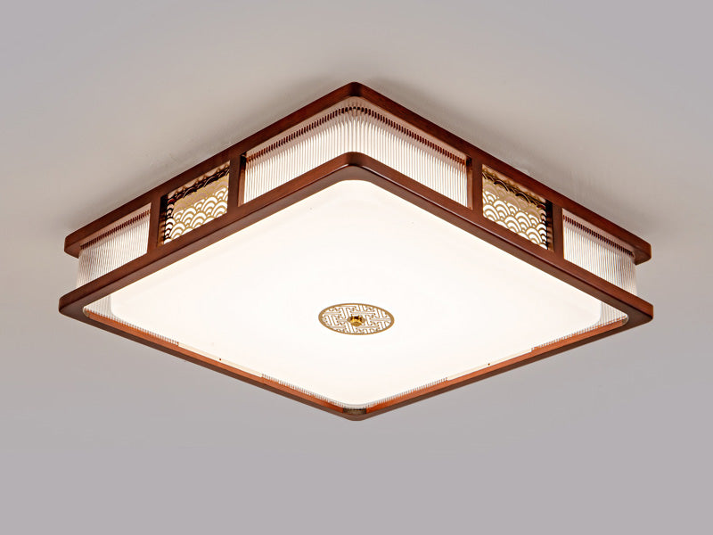 Square Wood Ceiling Light