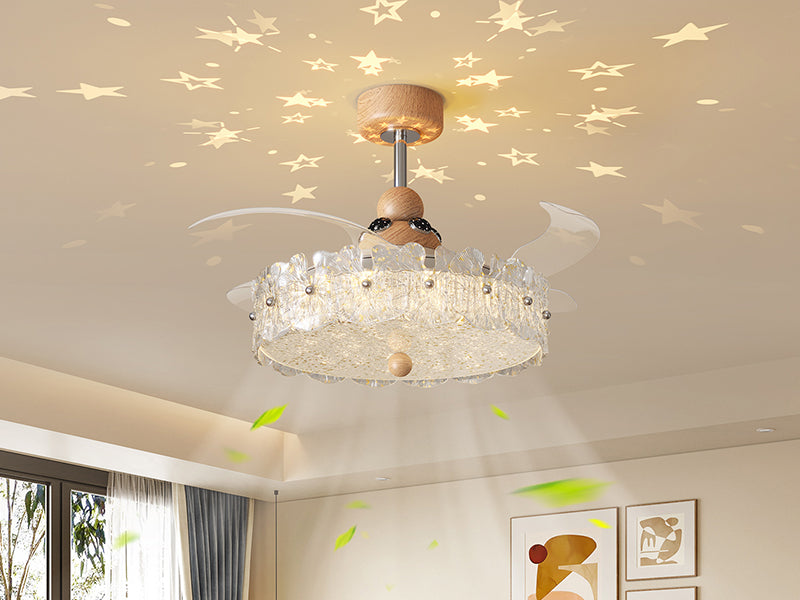 Natural Wood Star Fan Light