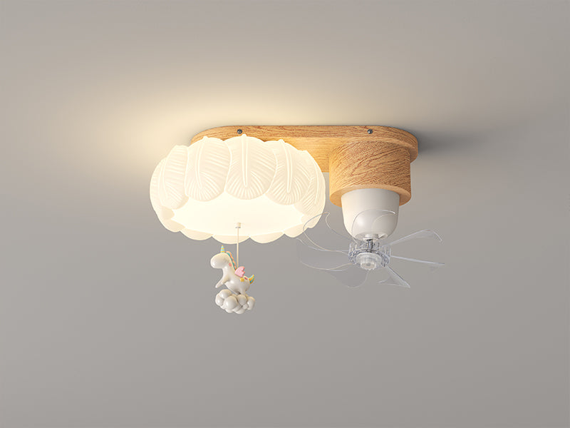 Natural Unicorn Ceiling Fan Light